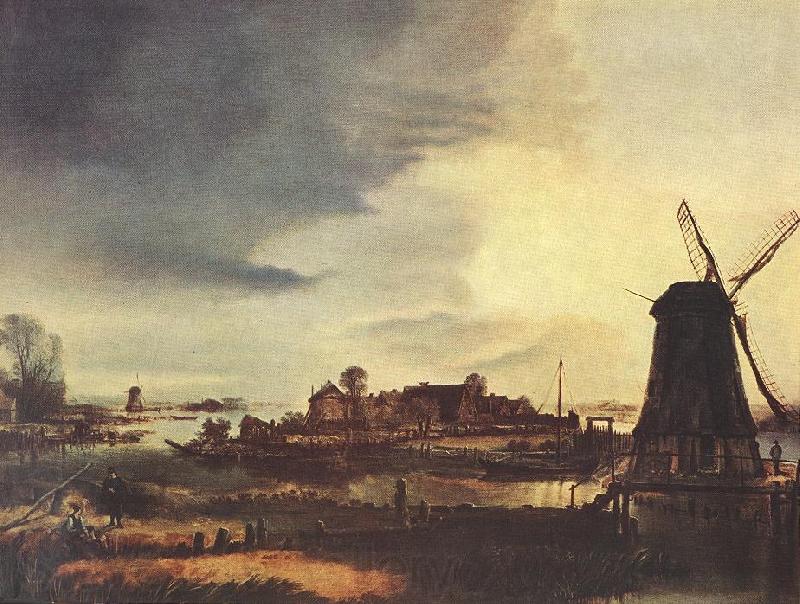 NEER, Aert van der Landscape with Windmill sg Germany oil painting art
